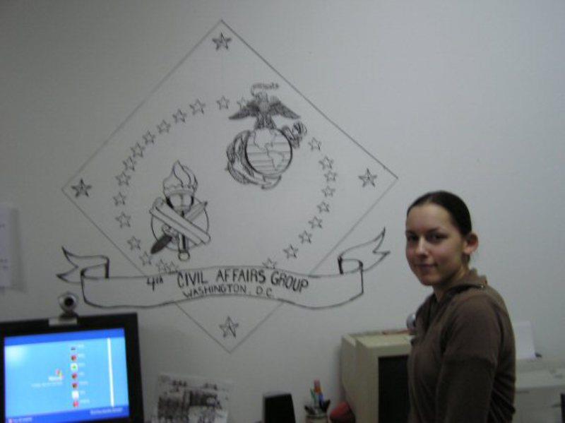 I drew this mural for 4th Civil Affairs in their barracks dubbed the "Frat House".