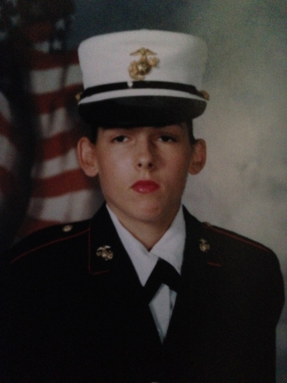 My expression is a wonderful combination of exhaustion, fear, "get this thing over with already", and "I pray I look halfway decent." End result: I look like I'm ready to vomit. Why does every male Marine I know look incredible in their boot camp photo? How can I make that happen for me?