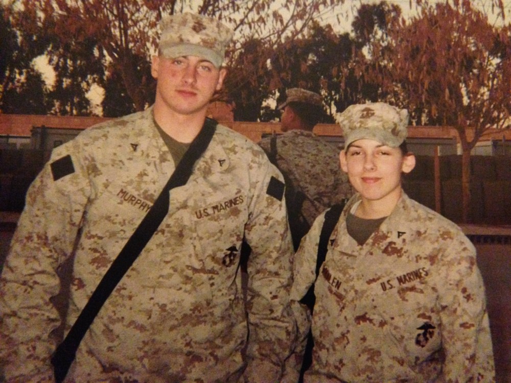 Murphy and I outside the chow hall.